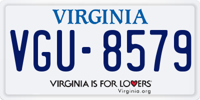 VA license plate VGU8579