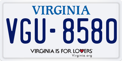VA license plate VGU8580