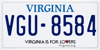 VA license plate VGU8584