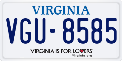 VA license plate VGU8585