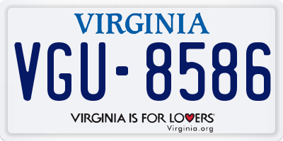 VA license plate VGU8586
