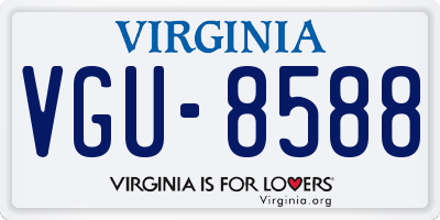VA license plate VGU8588