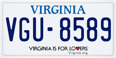 VA license plate VGU8589