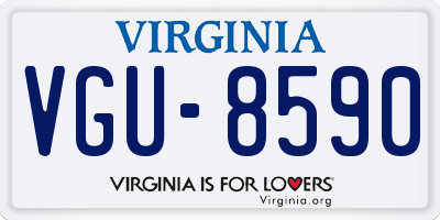 VA license plate VGU8590