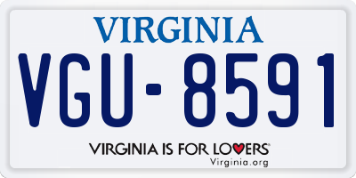 VA license plate VGU8591