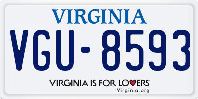 VA license plate VGU8593