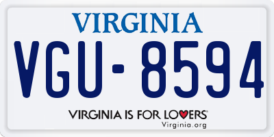 VA license plate VGU8594