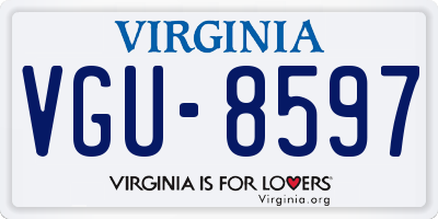 VA license plate VGU8597