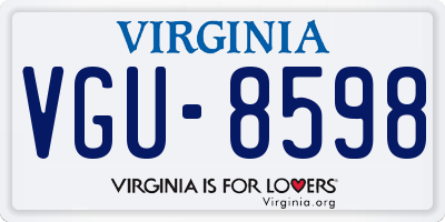 VA license plate VGU8598