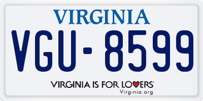 VA license plate VGU8599
