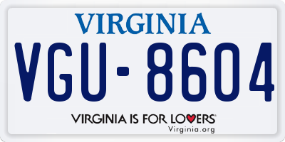 VA license plate VGU8604