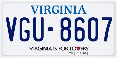 VA license plate VGU8607