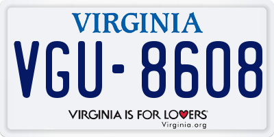 VA license plate VGU8608