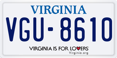 VA license plate VGU8610