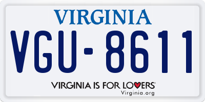 VA license plate VGU8611