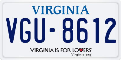 VA license plate VGU8612