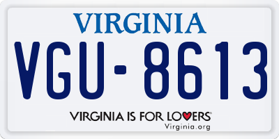 VA license plate VGU8613