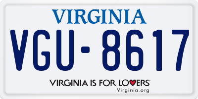 VA license plate VGU8617