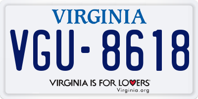 VA license plate VGU8618