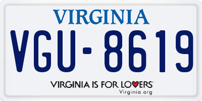 VA license plate VGU8619