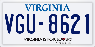 VA license plate VGU8621