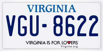 VA license plate VGU8622
