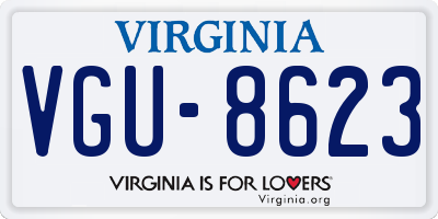 VA license plate VGU8623