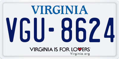 VA license plate VGU8624