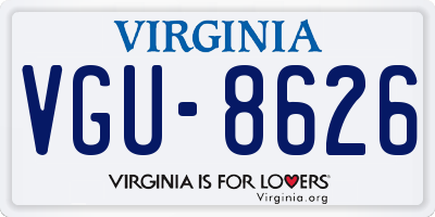 VA license plate VGU8626