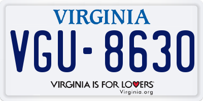 VA license plate VGU8630
