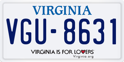VA license plate VGU8631
