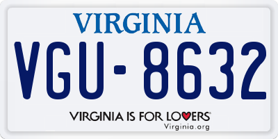 VA license plate VGU8632