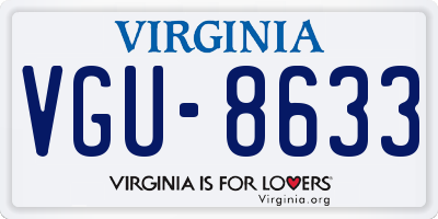 VA license plate VGU8633