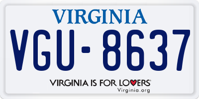 VA license plate VGU8637