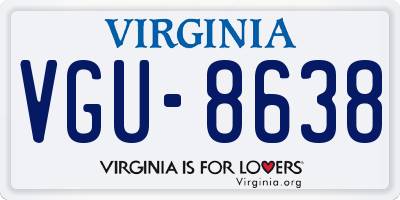 VA license plate VGU8638