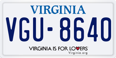 VA license plate VGU8640