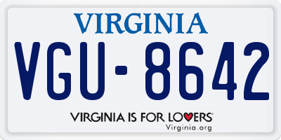 VA license plate VGU8642