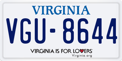 VA license plate VGU8644