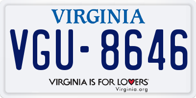 VA license plate VGU8646