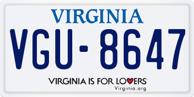 VA license plate VGU8647