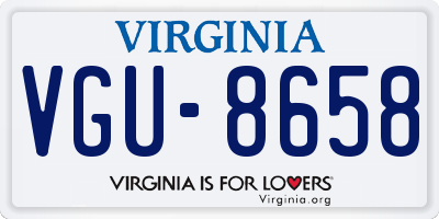 VA license plate VGU8658