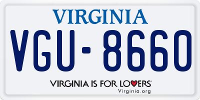 VA license plate VGU8660