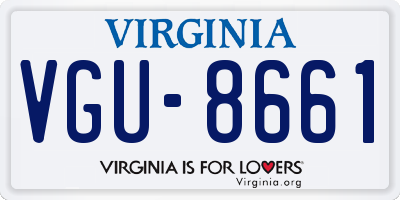 VA license plate VGU8661