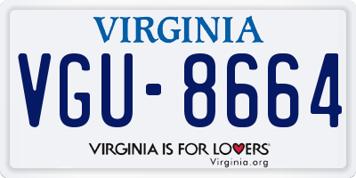 VA license plate VGU8664