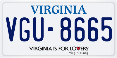 VA license plate VGU8665