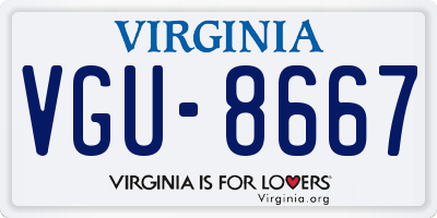 VA license plate VGU8667