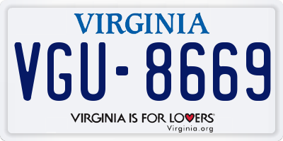 VA license plate VGU8669