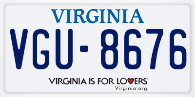 VA license plate VGU8676