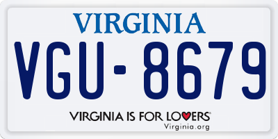VA license plate VGU8679