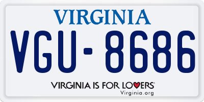 VA license plate VGU8686